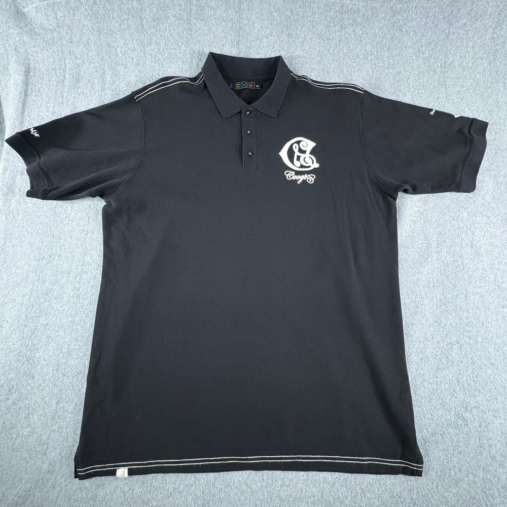 Coogi Polo Shirt Mens XXL 2XL Black Embroidered Short Sleeve Vintage Y2K